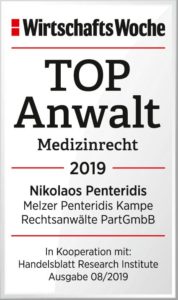 Siegel Top Anwalt Medizinrecht Wirtschaftswoche Nikolaos Penteridis